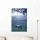 Snowy Dock Floating In Lake Wall Mural