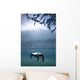 Snowy Dock Floating In Lake Wall Mural