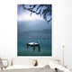 Snowy Dock Floating In Lake Wall Mural
