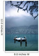 Snowy Dock Floating In Lake Wall Mural