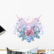 Watercolor Unicorn Rose Vignette Wall Decal
