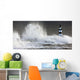 Waves Crashing On A Lighthouse, Seaham, Teesside, England Wall Mural