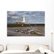 Lighthouse, Northumberland, England Wall Mural