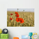 Red Poppies In A Field Of Grain Wall Mural
