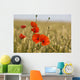 Red Poppies In A Field Of Grain Wall Mural