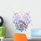 Diamond Rose Vignette Unicorns Wall Decal