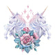 Diamond Rose Vignette Unicorns Wall Decal