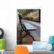 Bench On Train Platform Wall Mural