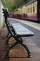 Bench On Train Platform Wall Mural