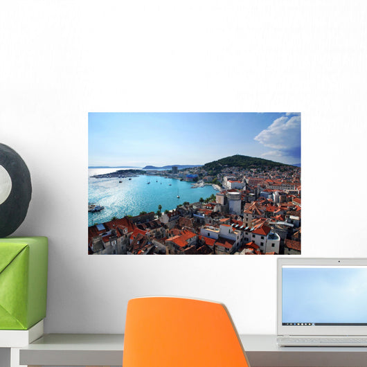 Croatia - Split Postcard of city and Marjan Hill Wall Mural