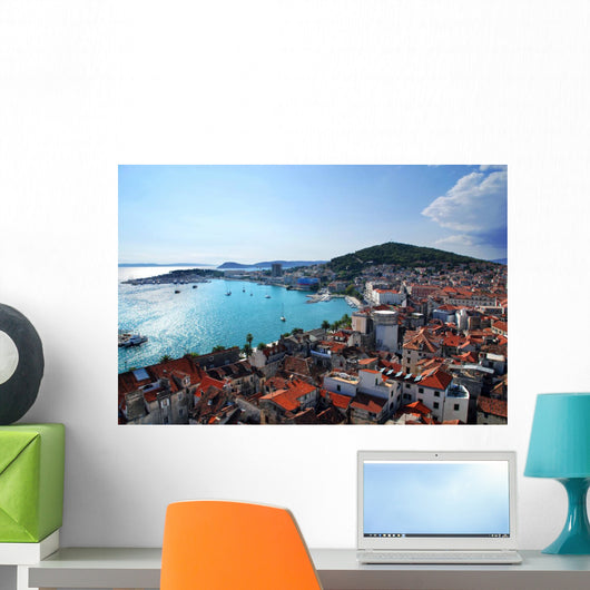 Croatia - Split Postcard of city and Marjan Hill Wall Mural