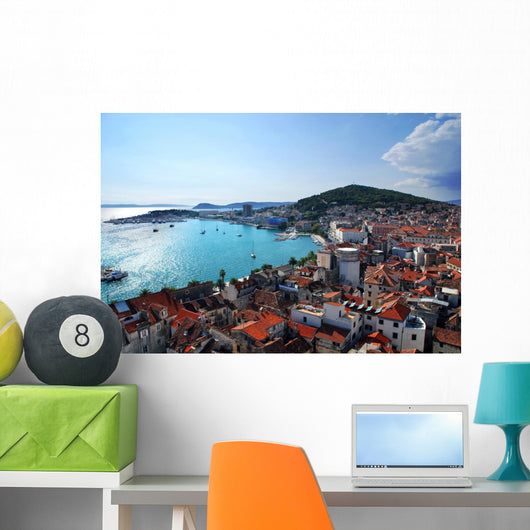 Croatia - Split Postcard of city and Marjan Hill Wall Mural