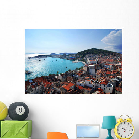 Croatia - Split Postcard of city and Marjan Hill Wall Mural