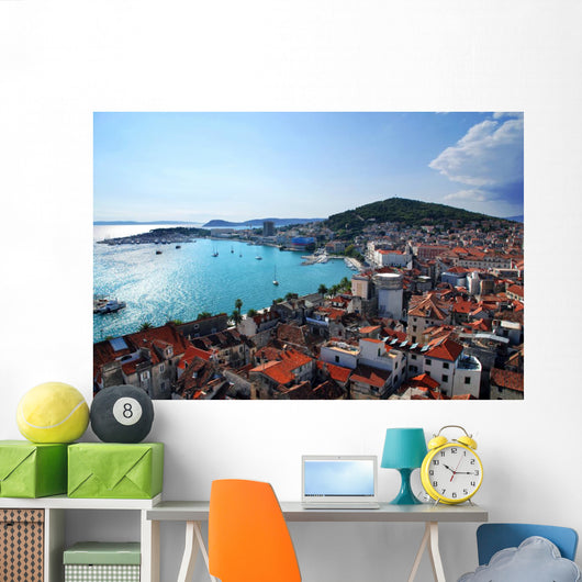 Croatia - Split Postcard of city and Marjan Hill Wall Mural
