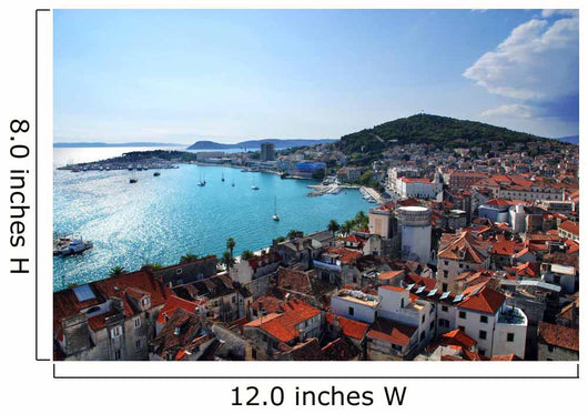 Croatia - Split Postcard of city and Marjan Hill Wall Mural