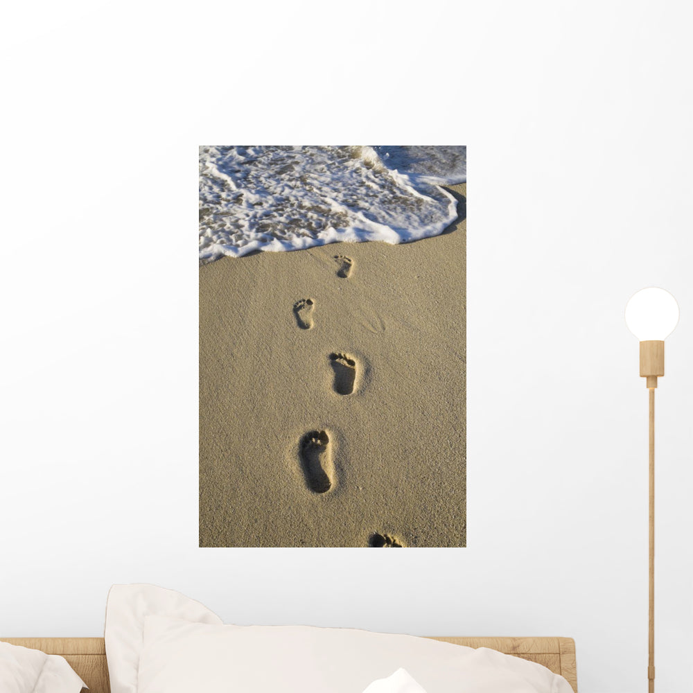 Footprints Sand Wall Mural – Wallmonkeys