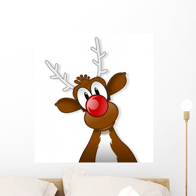 Rudolph Red Nosed Reindeer shown on a wall