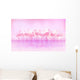Flock of caribbean flamingos Wall Mural