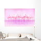 Flock of caribbean flamingos Wall Mural