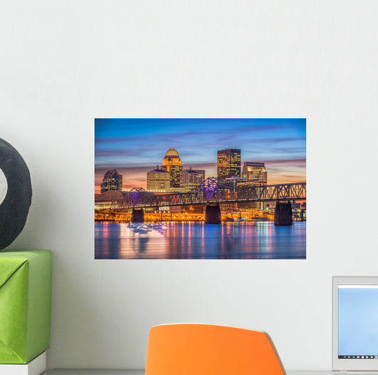 Louisville Kentucky USA Skyline Night Wall Decal