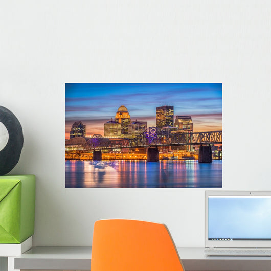 Louisville Kentucky USA Skyline Night Wall Decal
