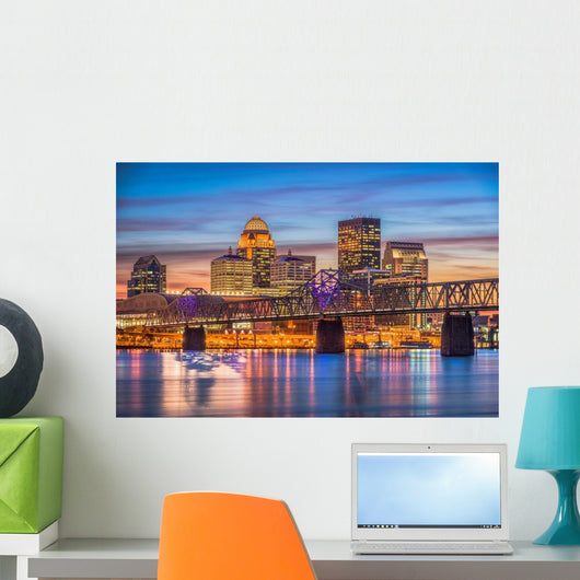 Louisville Kentucky USA Skyline Night Wall Decal