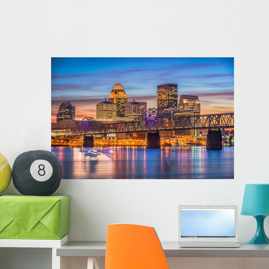 Louisville Kentucky USA Skyline Night Wall Decal