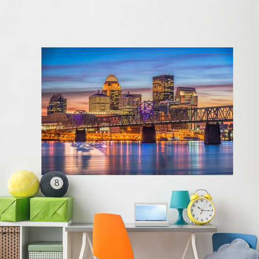 Louisville Kentucky USA Skyline Night Wall Decal