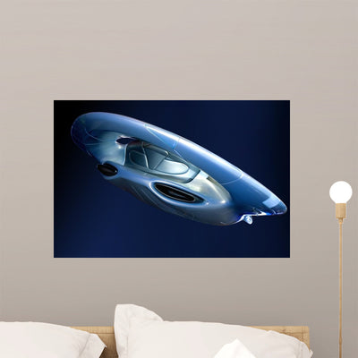 Flying Saucer shown on a wall