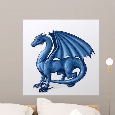 Blue Dragon shown on a wall