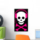 Skull with headphones and crossbones music player Wall Mural