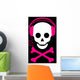 Skull with headphones and crossbones music player Wall Mural
