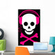 Skull with headphones and crossbones music player Wall Mural