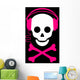 Skull with headphones and crossbones music player Wall Mural