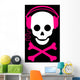 Skull with headphones and crossbones music player Wall Mural