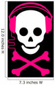 Skull with headphones and crossbones music player Wall Mural
