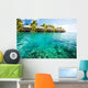 bungalows green lagoon Wall Mural