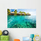 bungalows green lagoon Wall Mural