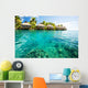 bungalows green lagoon Wall Mural