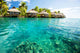 bungalows green lagoon Wall Mural