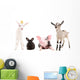 Funny Farm Animals Together Wall Decal Sticker Set