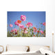 Pink Flowers Against Blue Sky Wall Mural