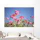 Pink Flowers Against Blue Sky Wall Mural