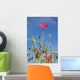 Red Flower Against Blue Sky Wall Mural