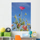 Red Flower Against Blue Sky Wall Mural