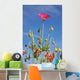 Red Flower Against Blue Sky Wall Mural