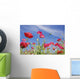 Red Flowers Against Blue Sky Wall Mural