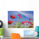 Red Flowers Against Blue Sky Wall Mural