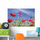 Red Flowers Against Blue Sky Wall Mural