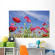 Red Flowers Against Blue Sky Wall Mural
